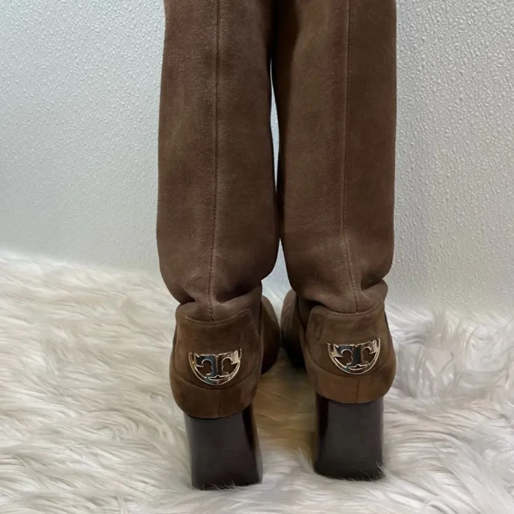 Tory Burch Knee High Sydney suede boots brown